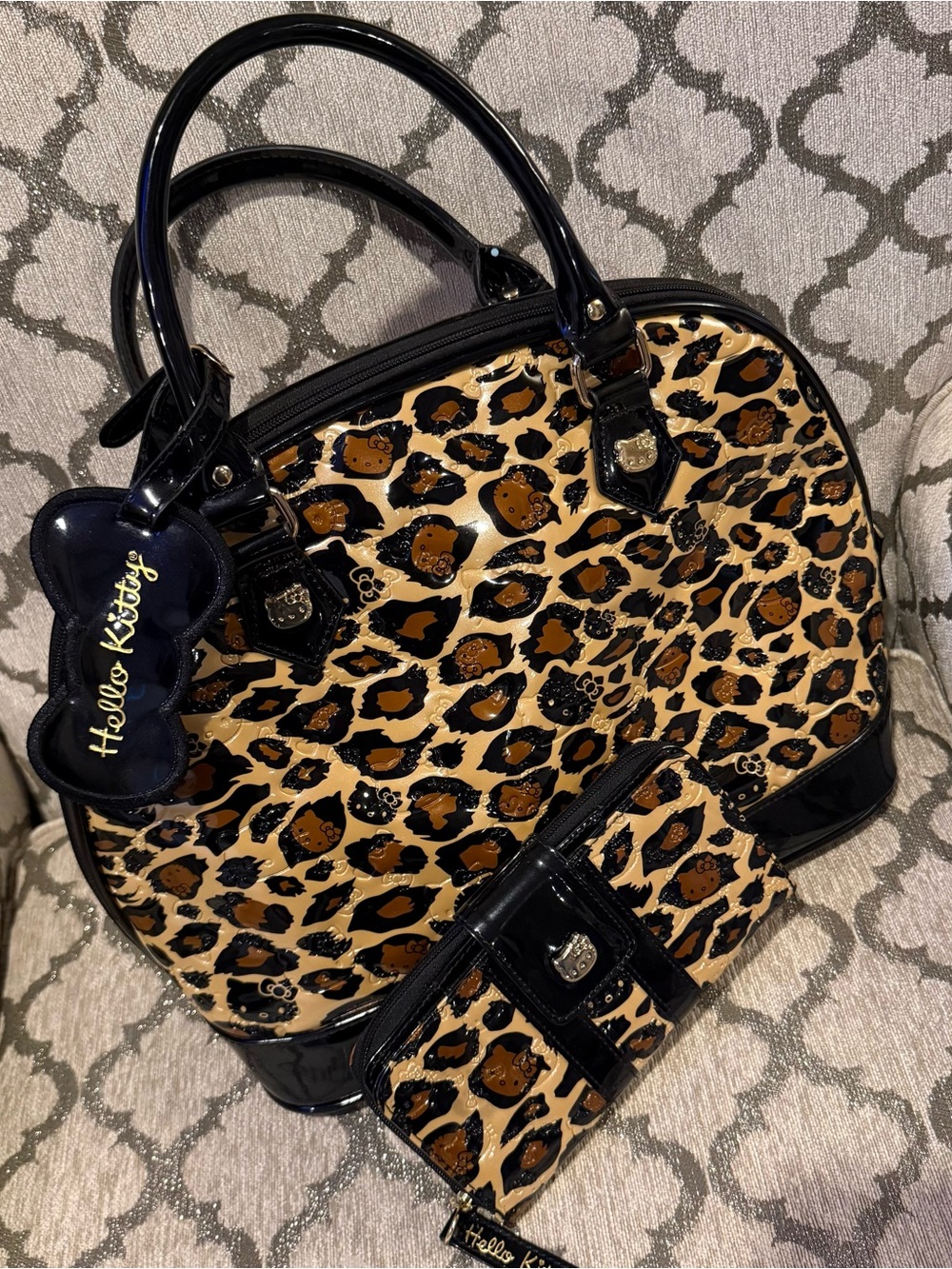 Loungefly Loves Hello Kitty Leopard Print Satchel & Wallet